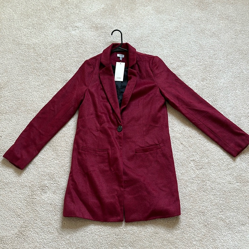 NWT S Burgundy Blazer/Jacket